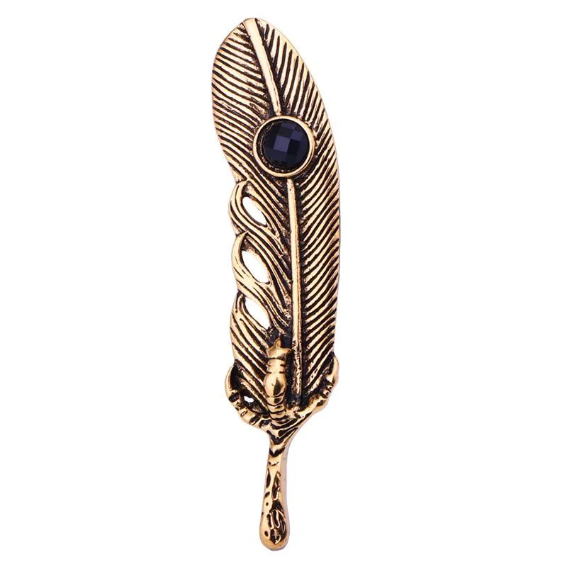Functional Alfiler de solapa de pluma de metal antiguo Consistent