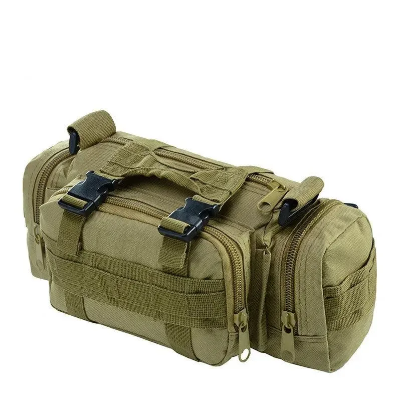 Unique Tactical MOLLE Waist Pack – Nylon Outdoor Fanny Pack with Rain Cover for Camping Hiking Secure