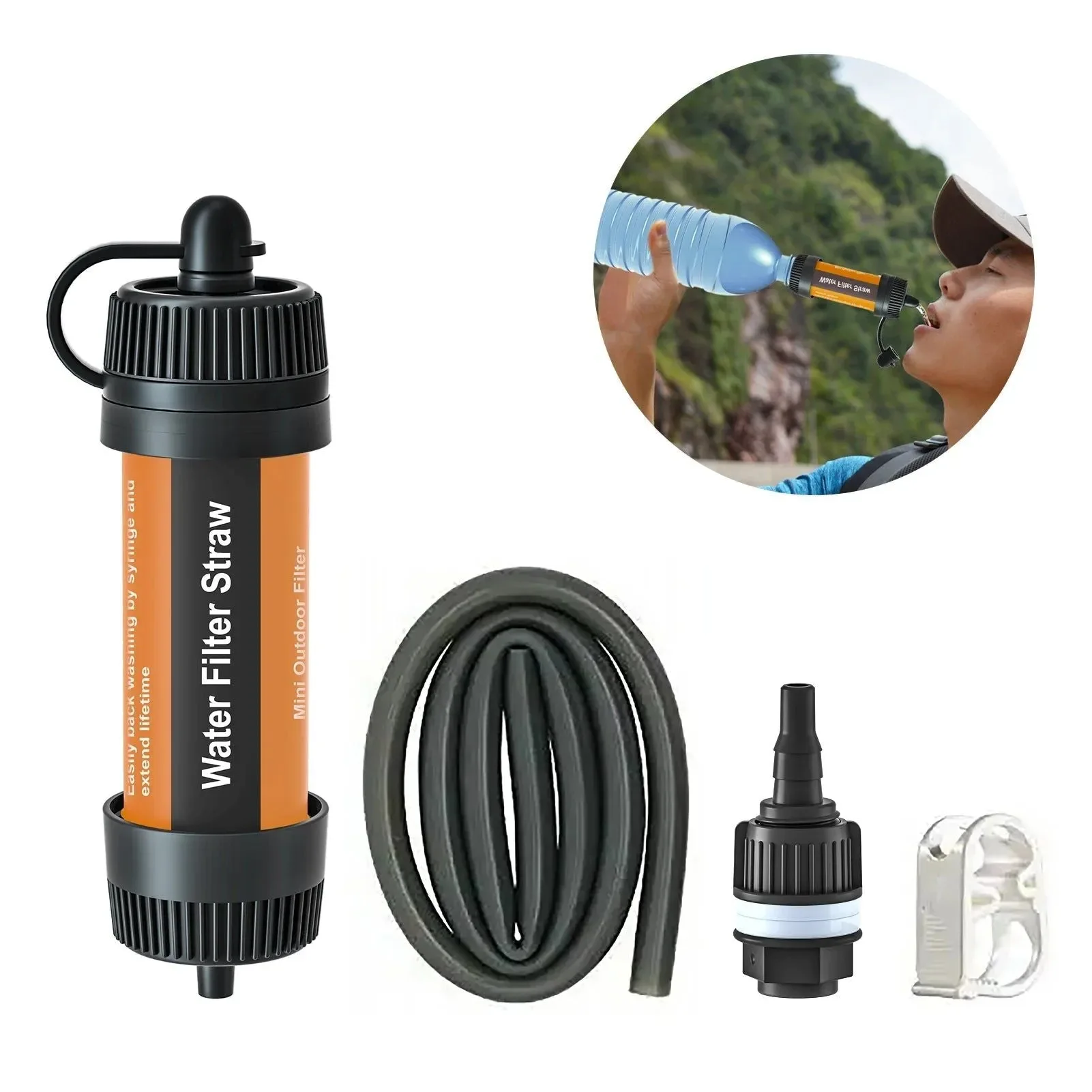 High-Quality Filtro de agua de paja purificador de agua portátil para exteriores para acampar hacer senderismo mochilerismo y supervivencia de emergencia Effective