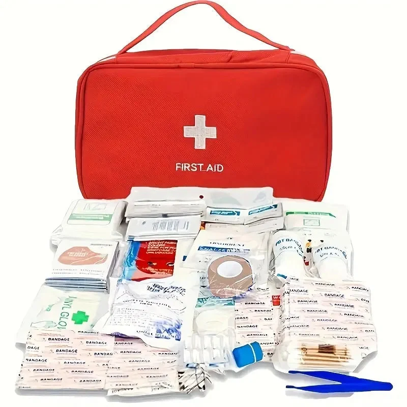Durable 184-Piece Multifunctional Outdoor First Aid Kit – Large Oxford Bag for Hunting Hiking Camping High-End