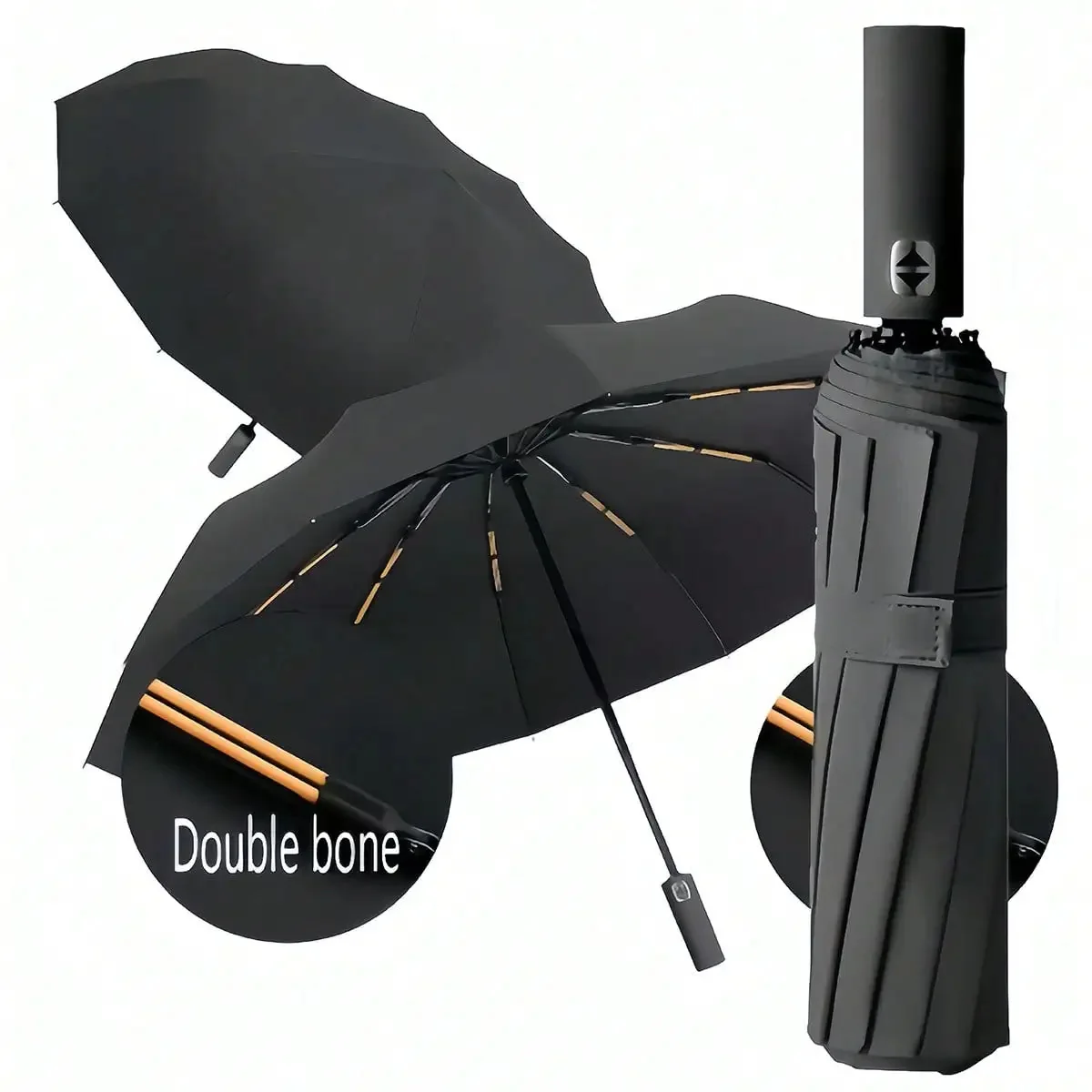 Reliable 24-Rib Windproof Compact Folding Umbrella – Dual-Use UV Sunshade Rainproof Travel Umbrella for Men Women Original