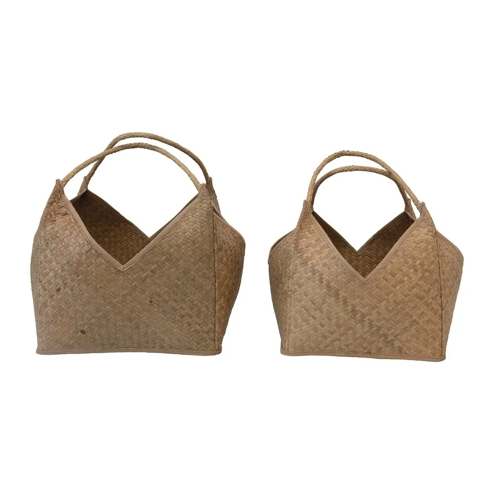 High-Performance Square Seagrass Basket w Handles Large Elegant