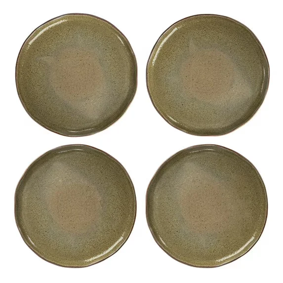 Safe Reactive Glaze Green Stoneware 11-inch Plate Innovative