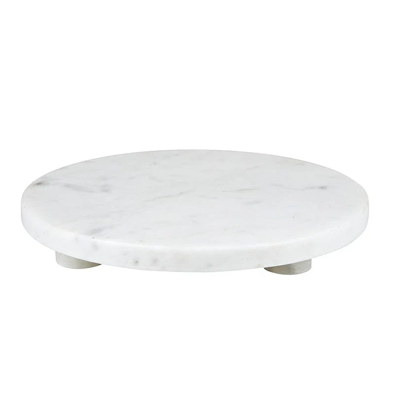 Healthy White Marble Footed Tray 10-inch Outstanding