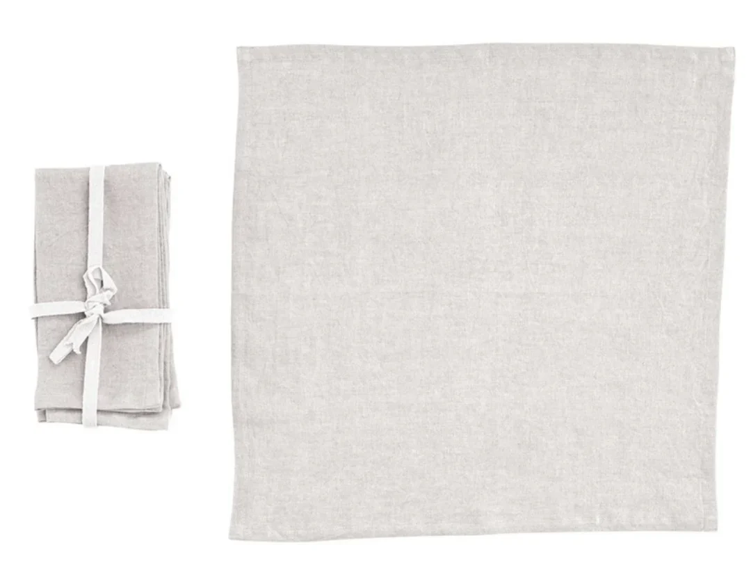 Versatile Stonewashed Linen Napkins Functional