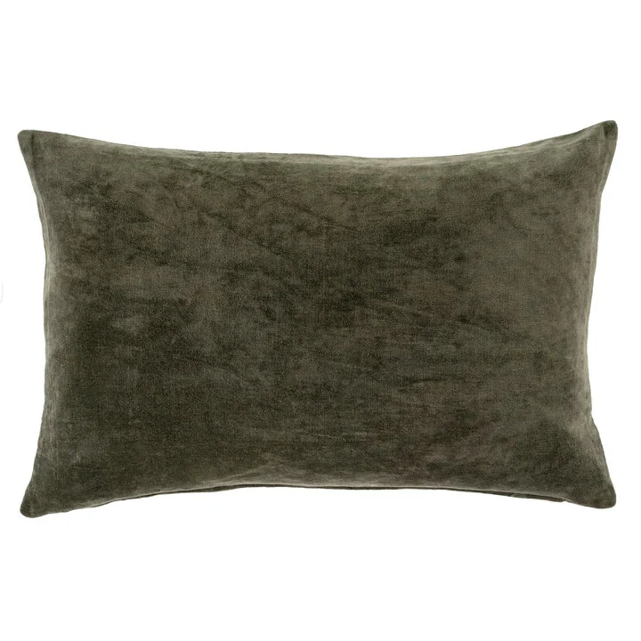 Casual Vera Velvet Slub Throw Pillow Cypress Lightweight