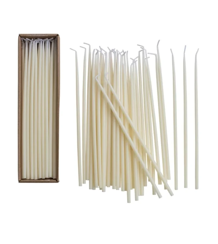 Elite Unscented Thin Taper 10-inch Candle Ivory Refined