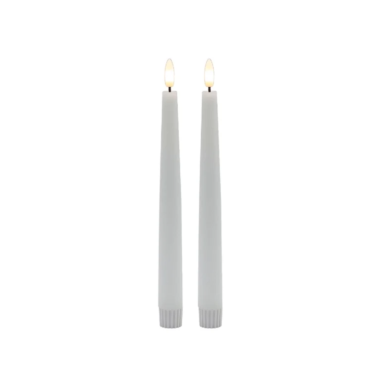 Authentic Pointed Two Piece White Flameless Taper Candle Optimized