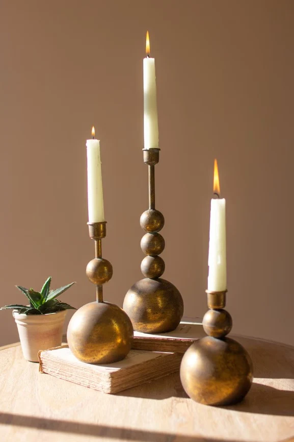 High-Quality Antique Brass Taper Candle Holders Official