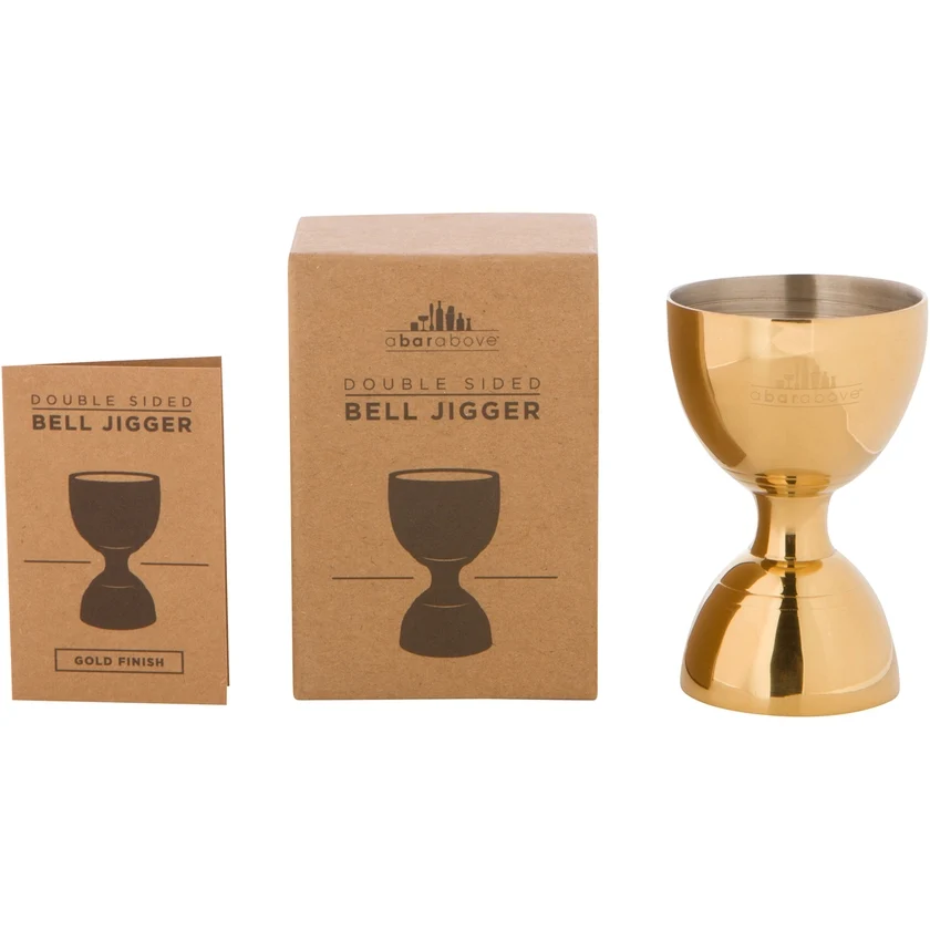 Verified Bell Cocktail Jigger 2-ounce Gold Fashionable