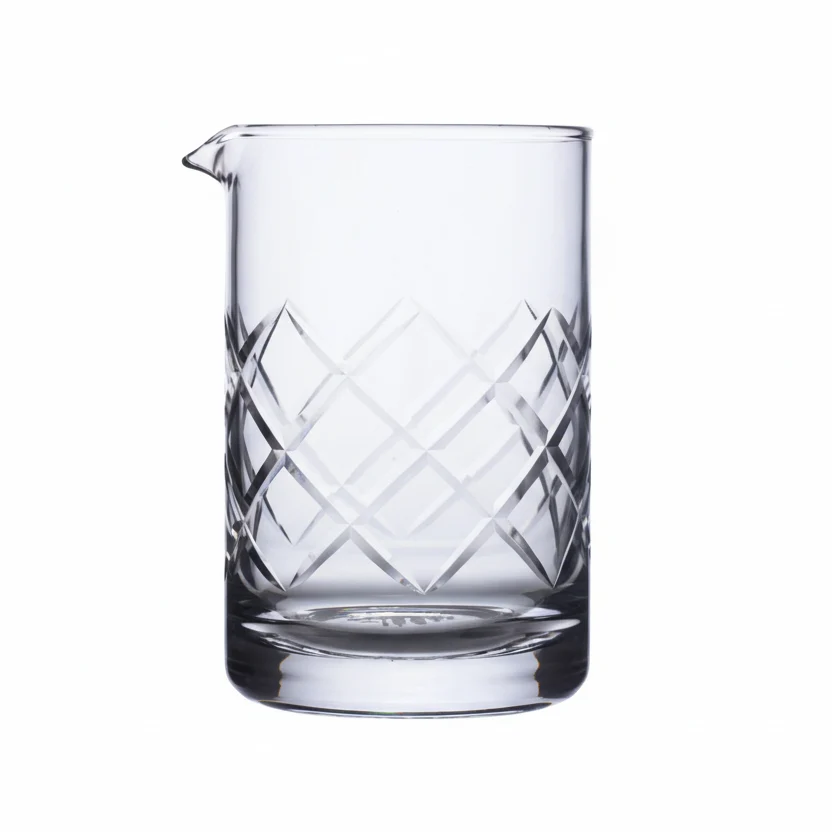 Innovative Craft Cocktail Mixing Glass Diamond Cut Smooth