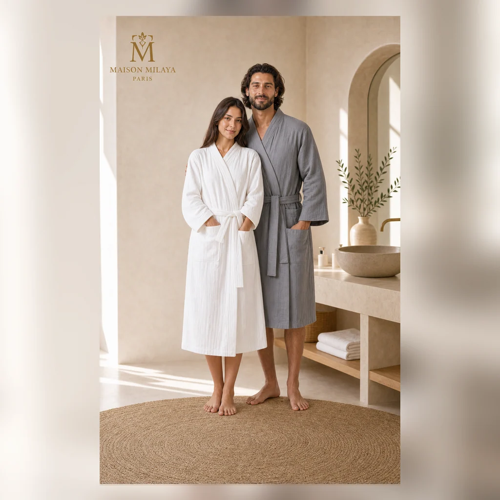 Superior Peignoir en Gaze de Coton Quatre Épaisseurs – Maison MilayaPeignoir Premium en Gaze de Coton Flexible