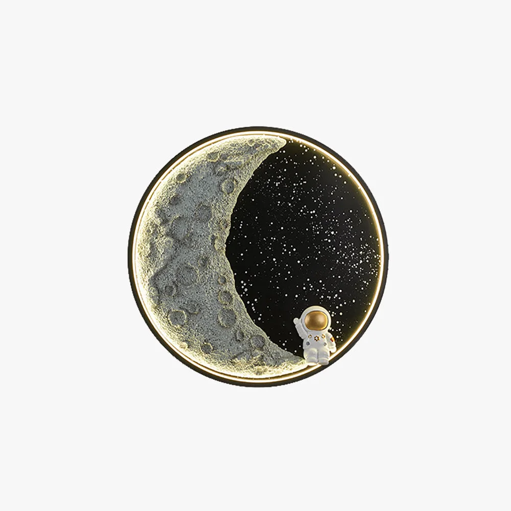Consistent Elif Wandleuchte Astronaut Mond Schwarz ∅50CM Crafted