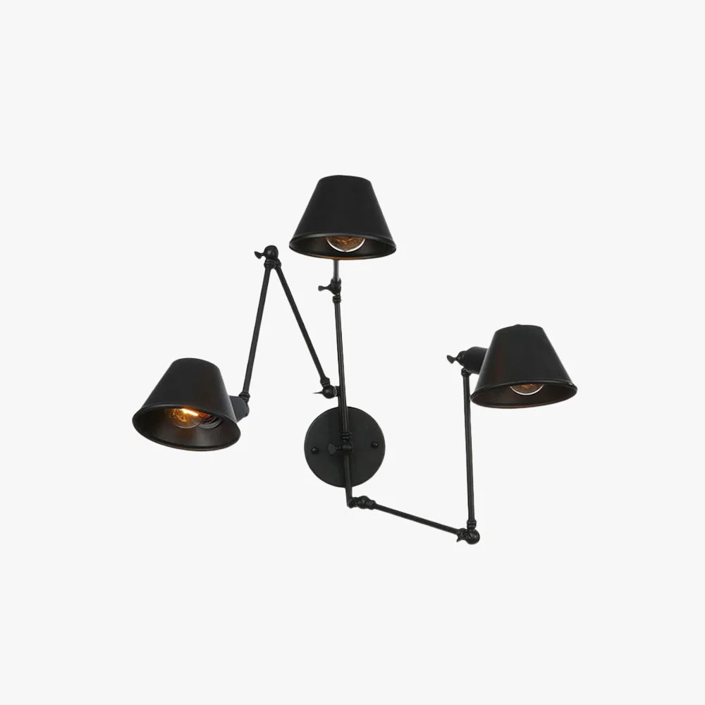 Healthy Brady Verstellbare schwarze Wandleuchte 2 3 flammig 10CM Lang Advanced