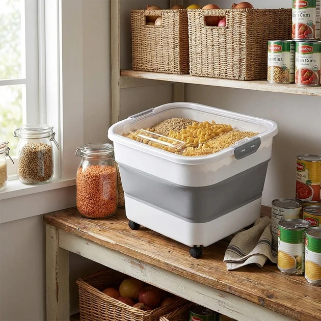 Modern Foldable Food Storage with Wheels Original