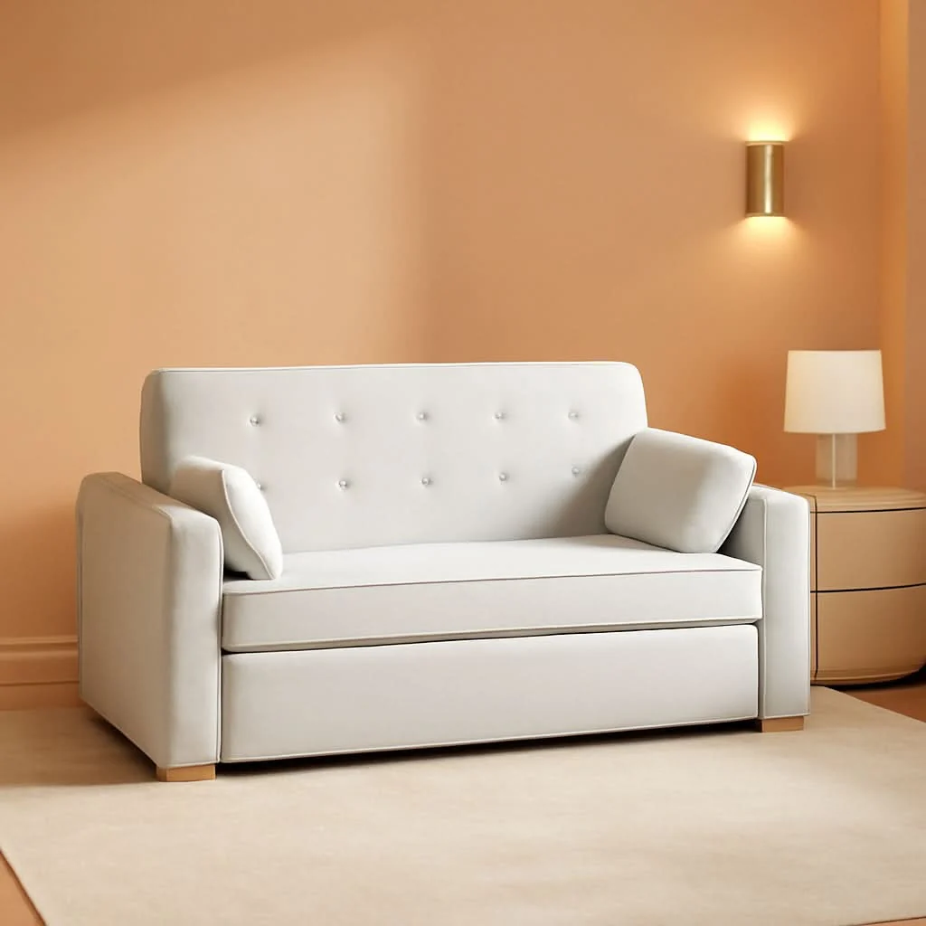 Breathable Queen Size Convertible Sleeper Sofa Oyster Upholstery Superior