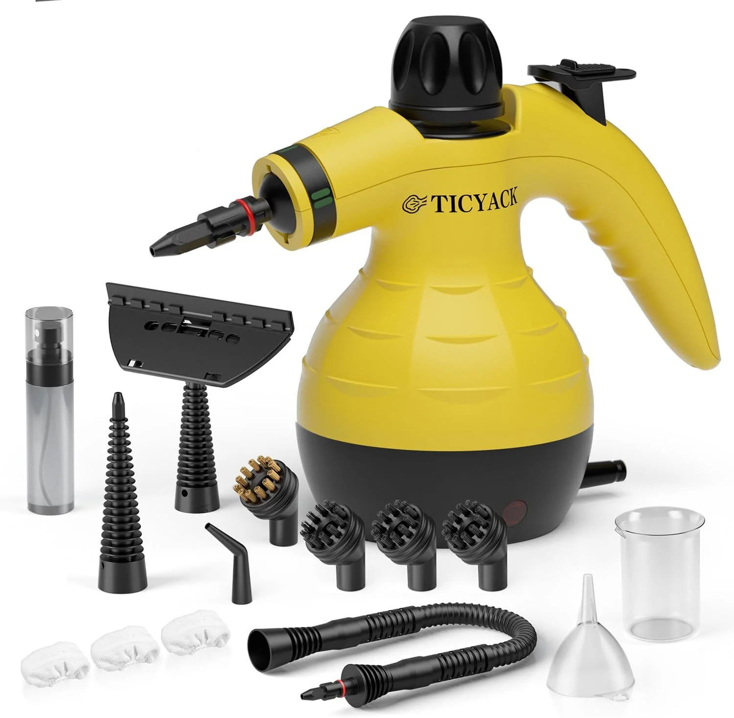 Elegant Steam Cleaner Handheld Steam Cleaner Steam Cleaner for Home with 16 Accessories and Automatic Steam Switch Steamer for Cleaning Home Living Room Kitchen Bathroom Car Yellow Certified
