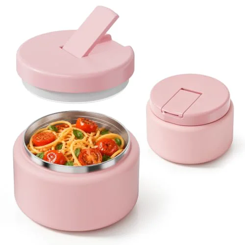 Genuine 13.5oz Soup Thermo for Hot Food Kids with Buckle Lid Insulated Vacuum Food Jar Wide Mouth Leakproof Stainless Steel Lunch Container Safe
