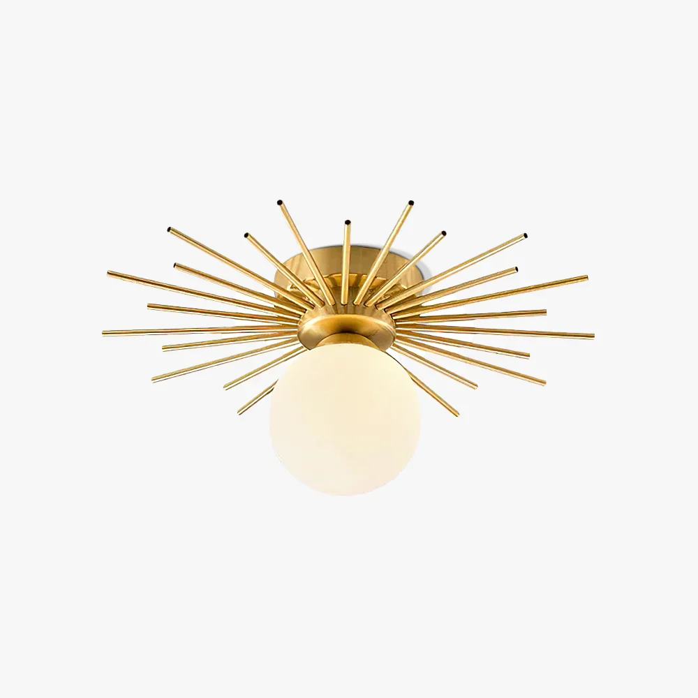 Advanced Brass Sunburst Ceiling Lamp Flexible