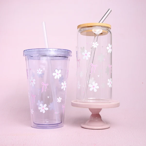Proven Bows and Daisies Plastic or Glass Tumbler High-Quality