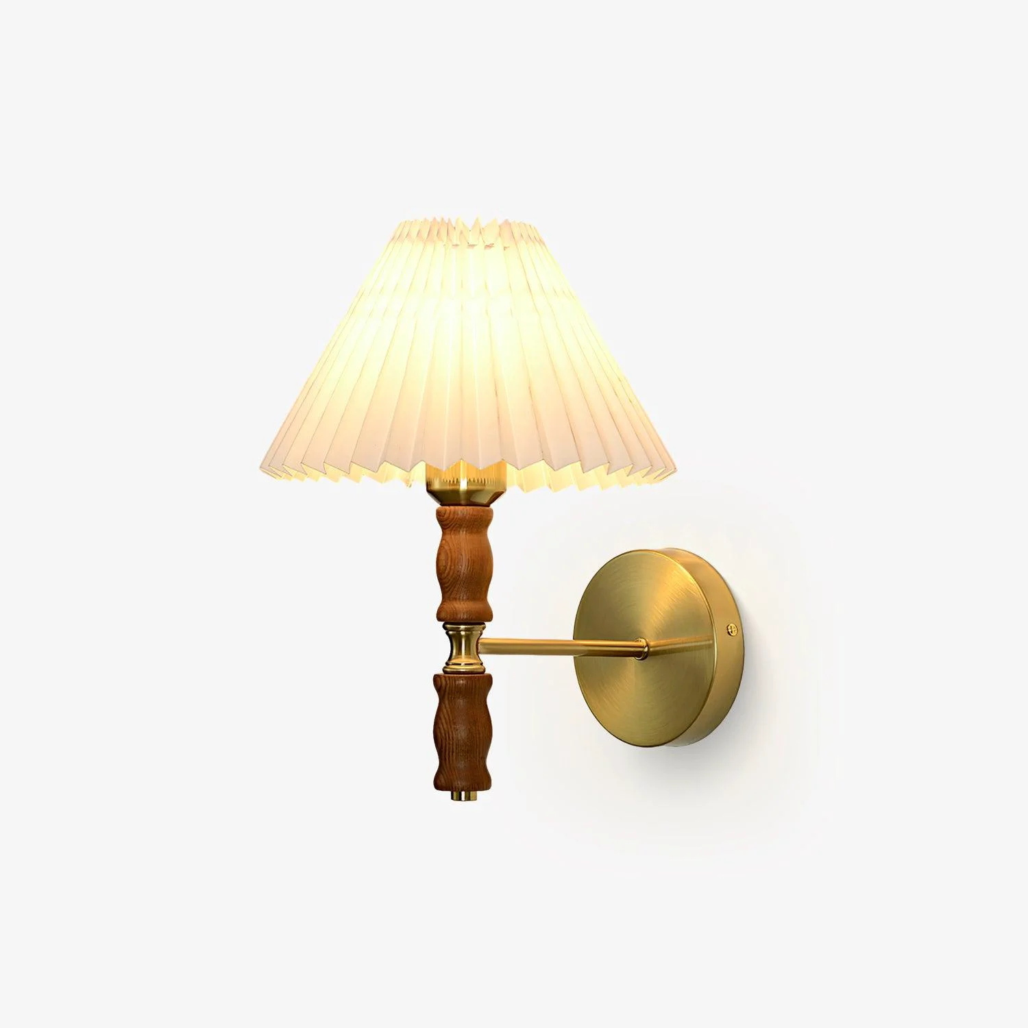 Secure Pleated Walnut Wall Light Safe