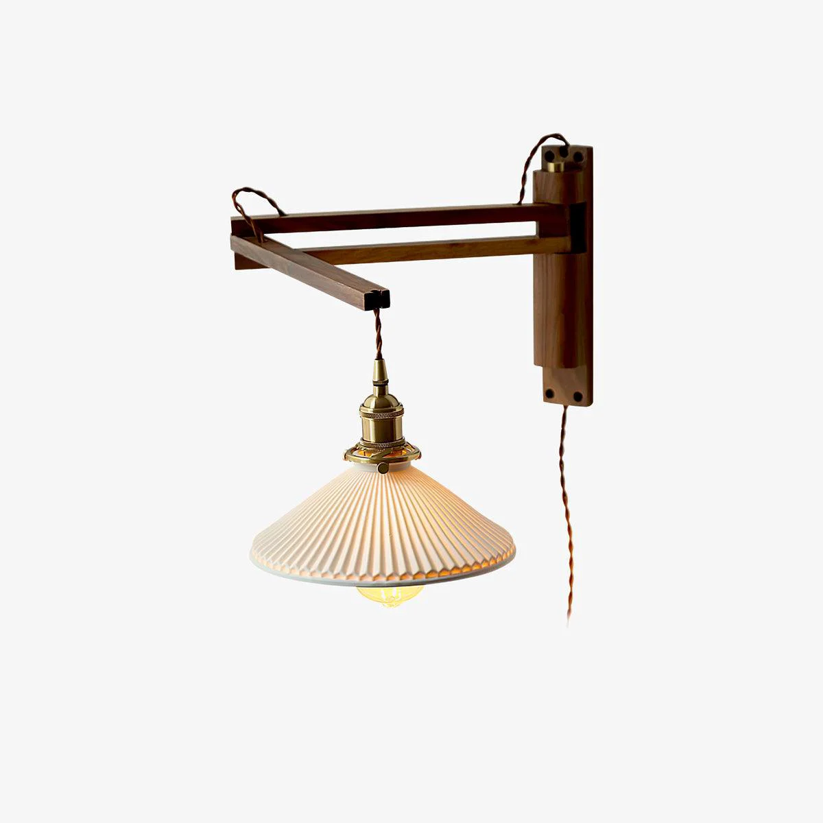Long-Lasting Walnut Swing Arm Wall Lamp Unique
