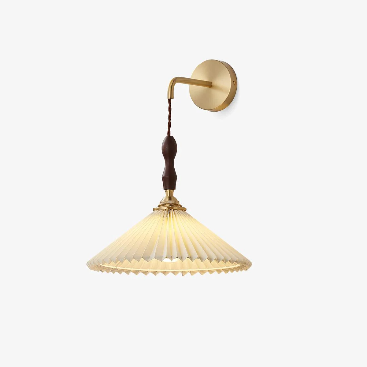 Specialty Pleated Wooden Wall Lamp Functional