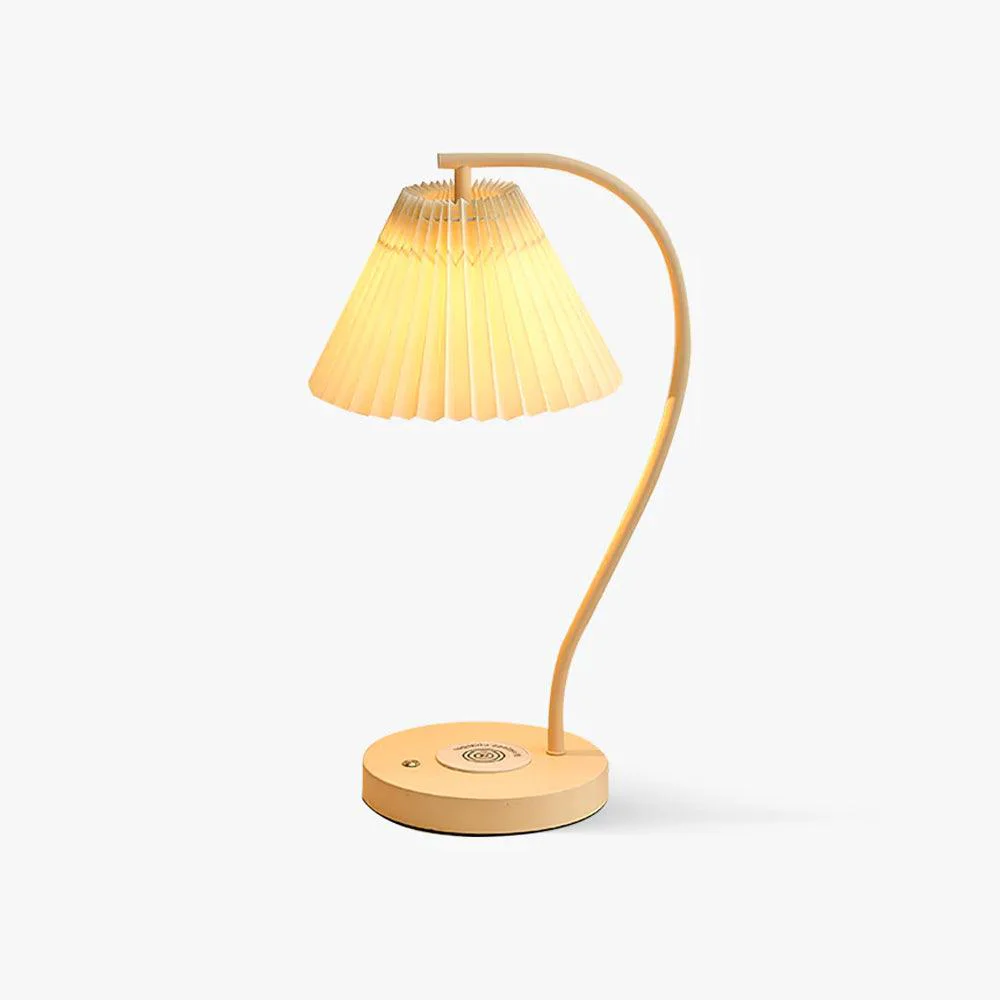 Convenient Crescini Pleated Table Lamp Relaxed