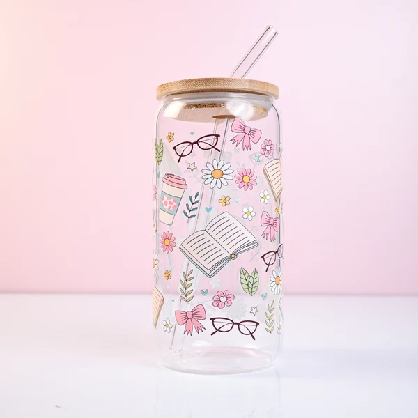 Enhanced Books Bows Glass Tumbler Verified