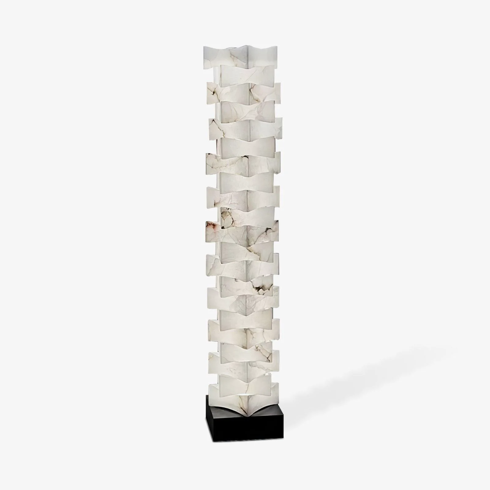 Outstanding Stacked Alabaster Squares Floor Lamp Luxury