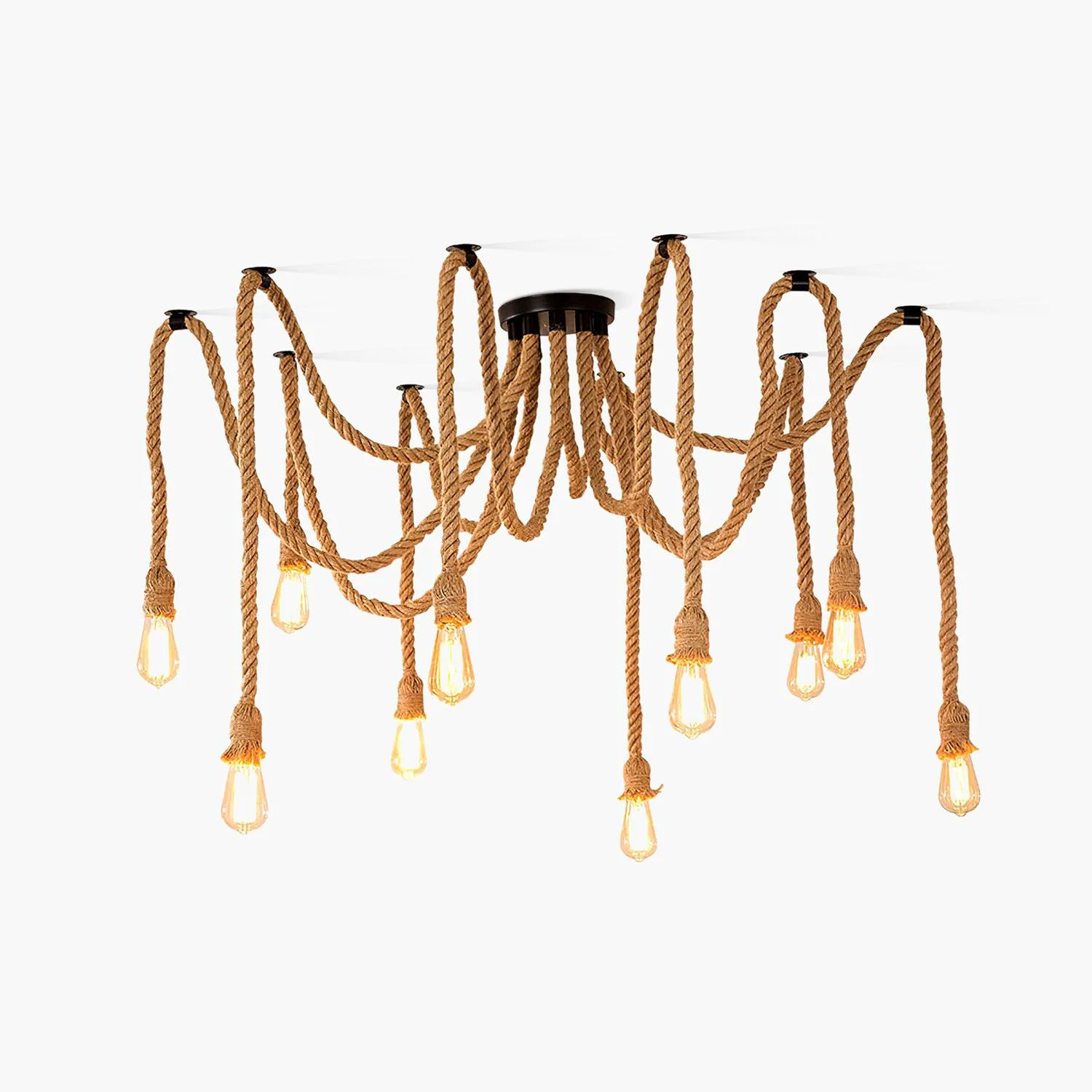 Outstanding Hemp Rope Scattered Flower Chandelier Luxury