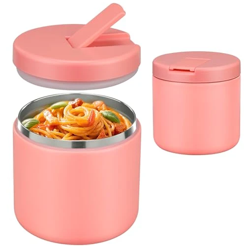 Optimized 19oz Insulated Vacuum Food Jar with Buckle Lid Wide Mouth Soup Thermo for Hot Food Kids Leakproof Stainless Steel Lunch Container Premium Material