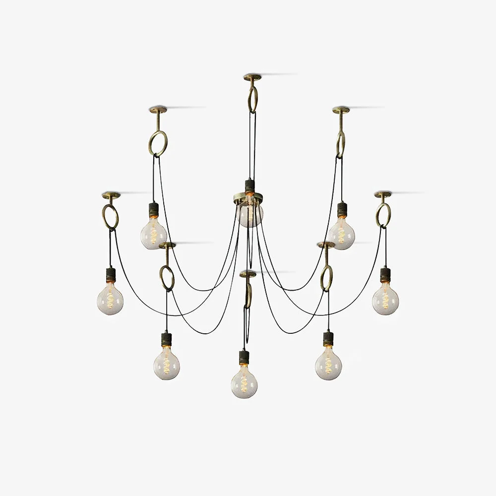 Stylish Industrial Spider Chandelier Crafted