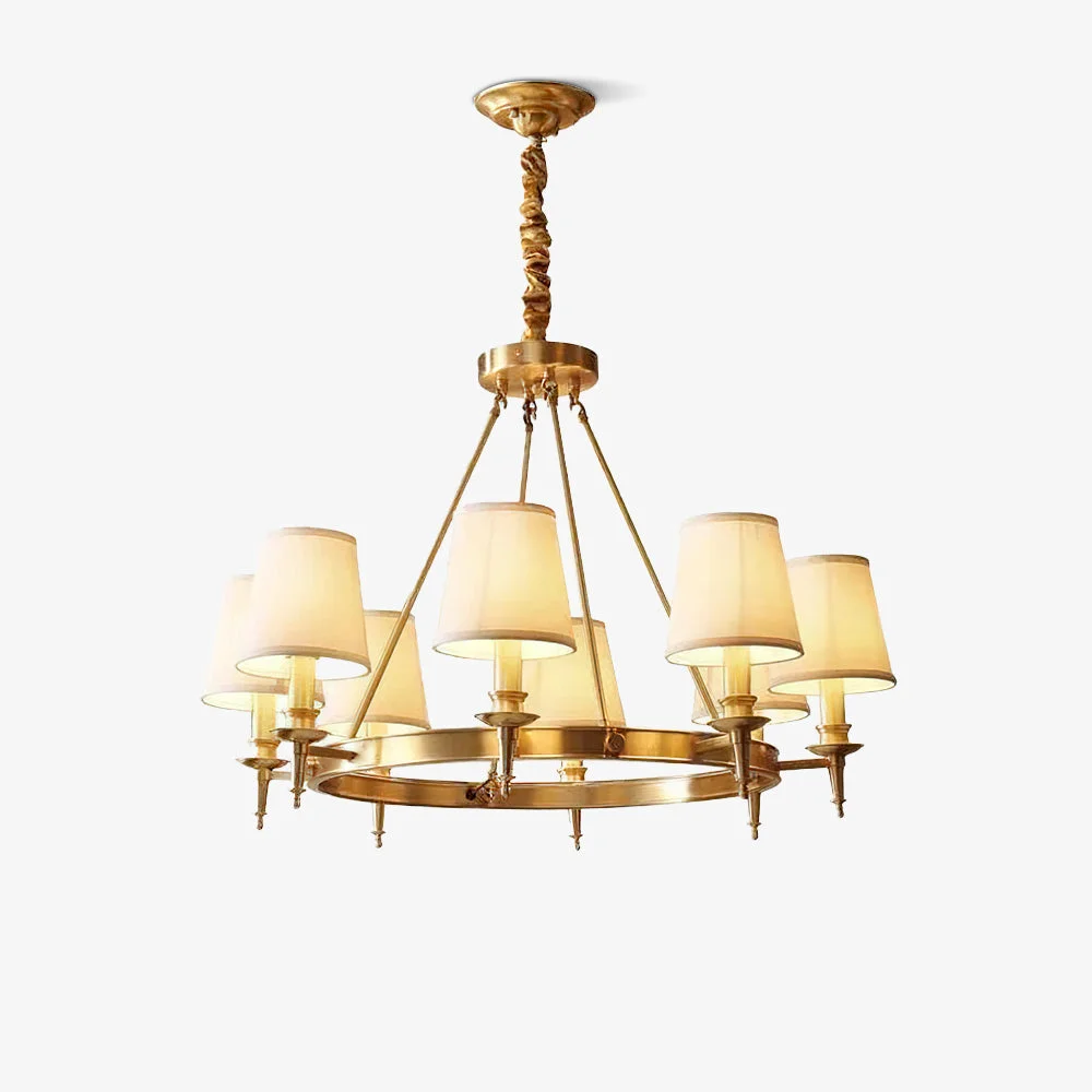 Certified Antique Brass Chandelier Enhanced