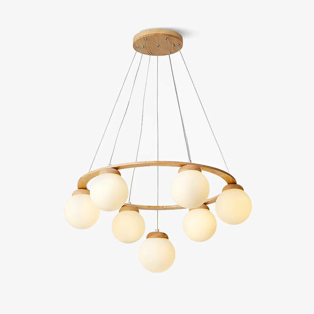 Green Nuura Miira Wood Chandelier Contemporary