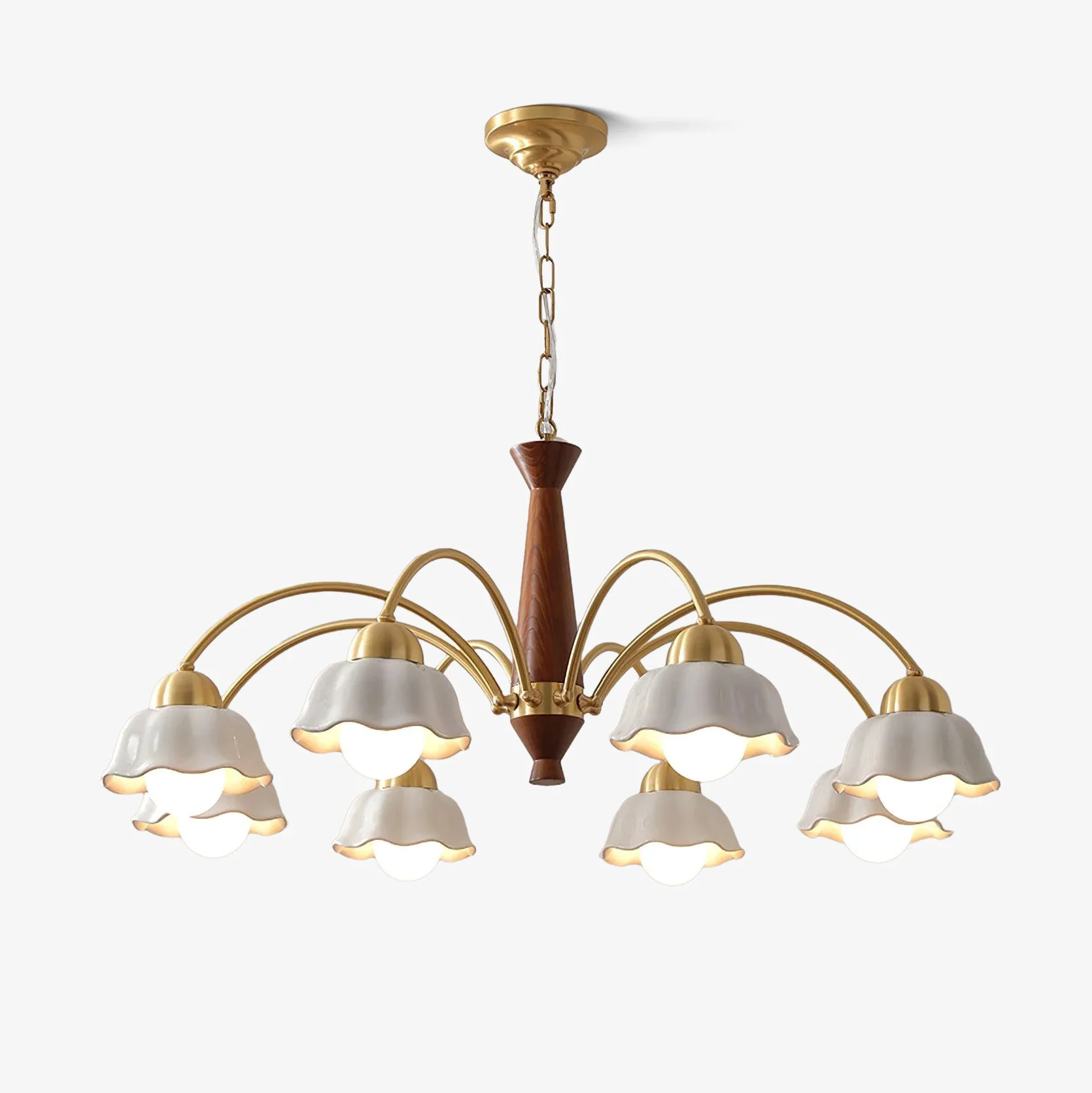 Original Design Swedish Modern Brass Chandelier Easy-to-Use