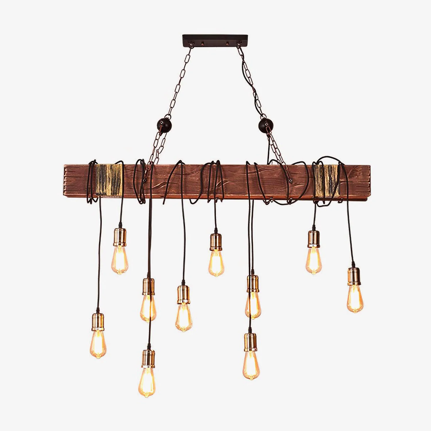 Safe Wood Hanging Multi Chandelier Relaxed