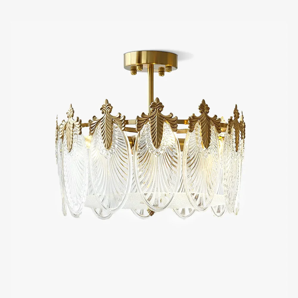 Clean Decorative Pattern Glass Round Chandelier High-Grade