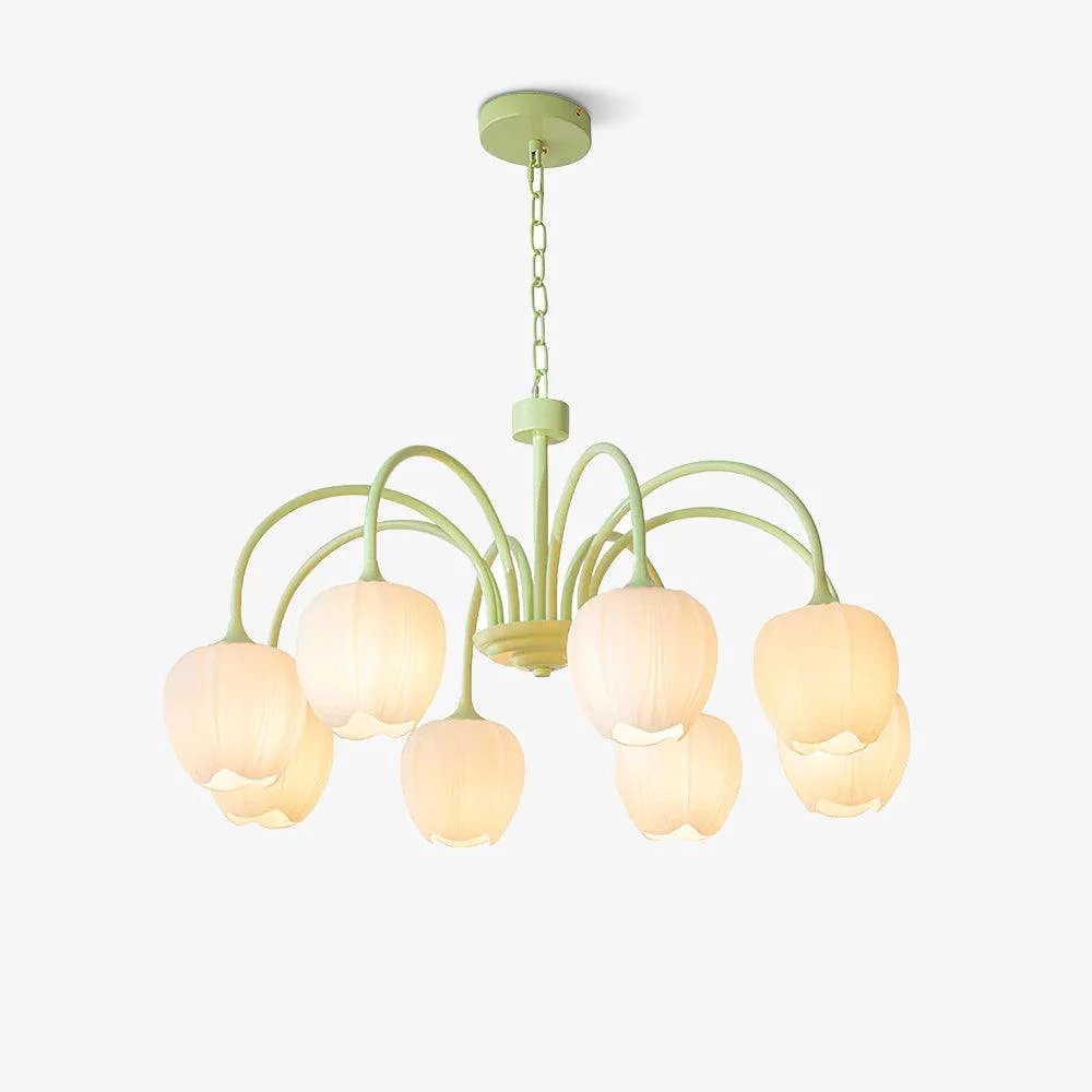 Environmentally Friendly Tulip Matcha Chandelier Organic