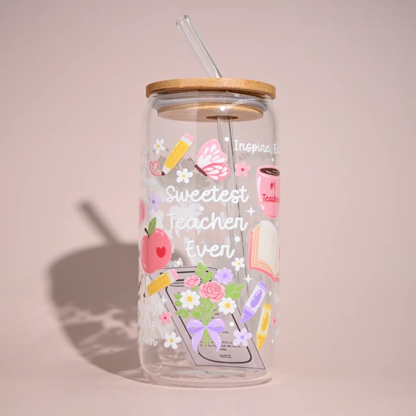 Classic Cute Teacher Plastic or Glass Tumbler Prestigious