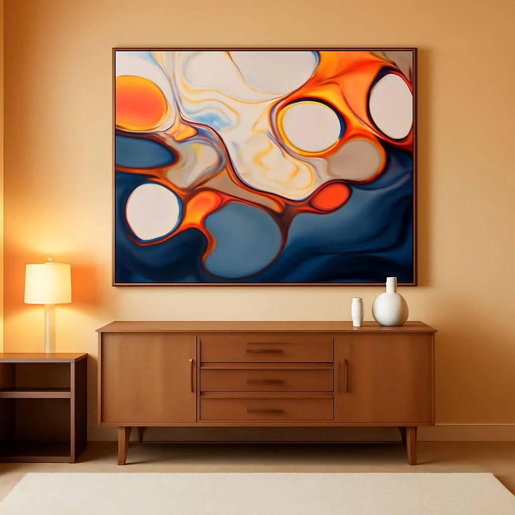 High-Quality Abstract Canvas Modern Framed Wall Art 20X40 Inches Soft