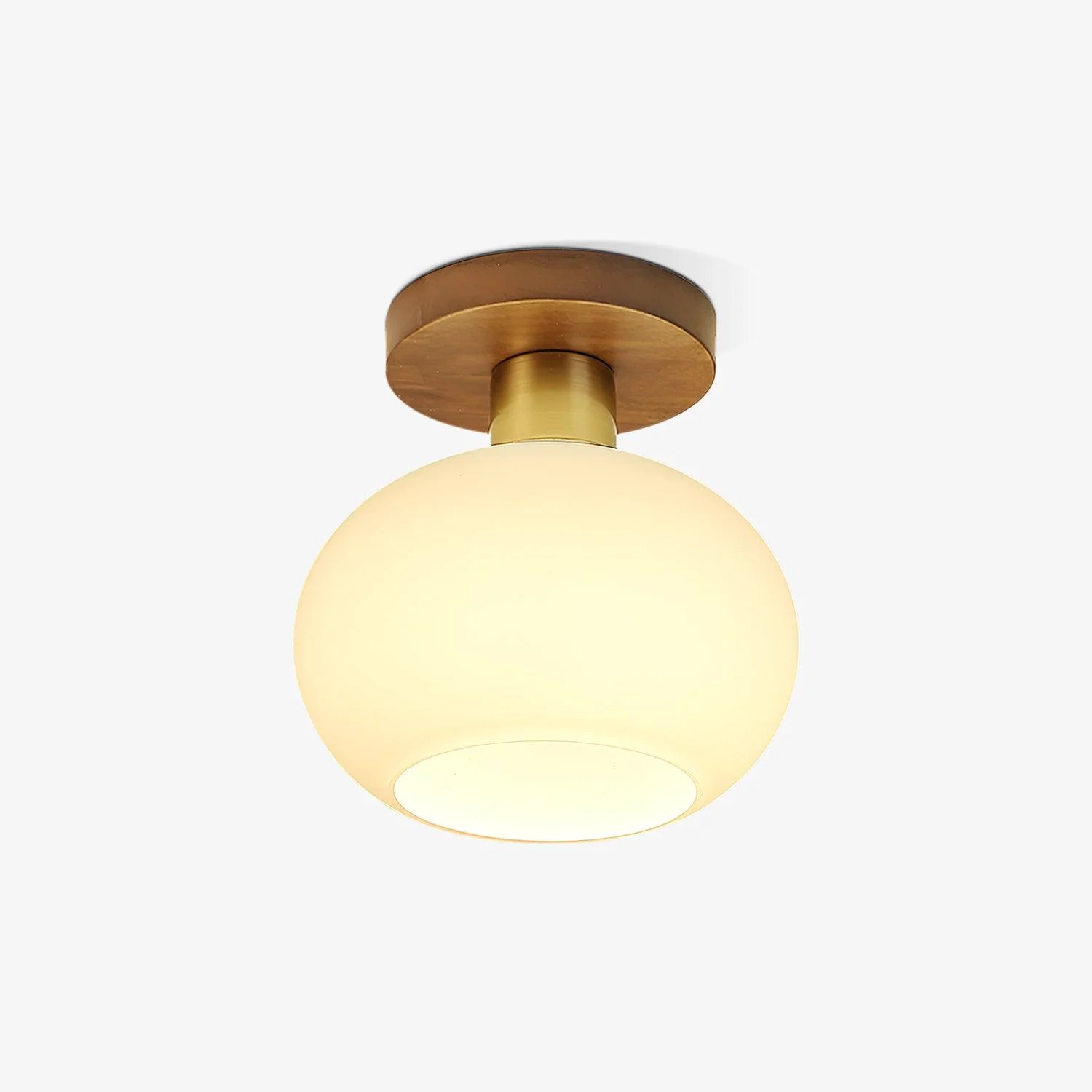 Smooth White Shell Ceiling Lamp Environmentally Friendly