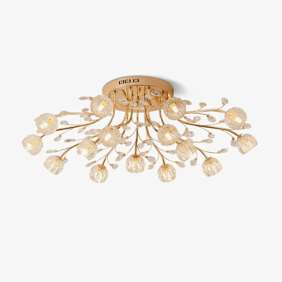 Carefully Designed Crystal Flower Ceiling Light Exceptional
