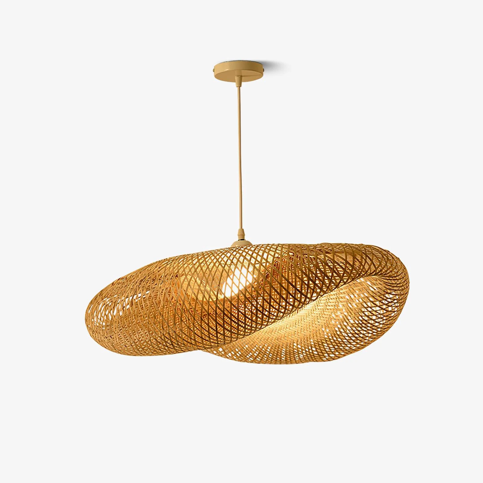 Certified Bamboo Weaving Pendant Lamp Easy-to-Use