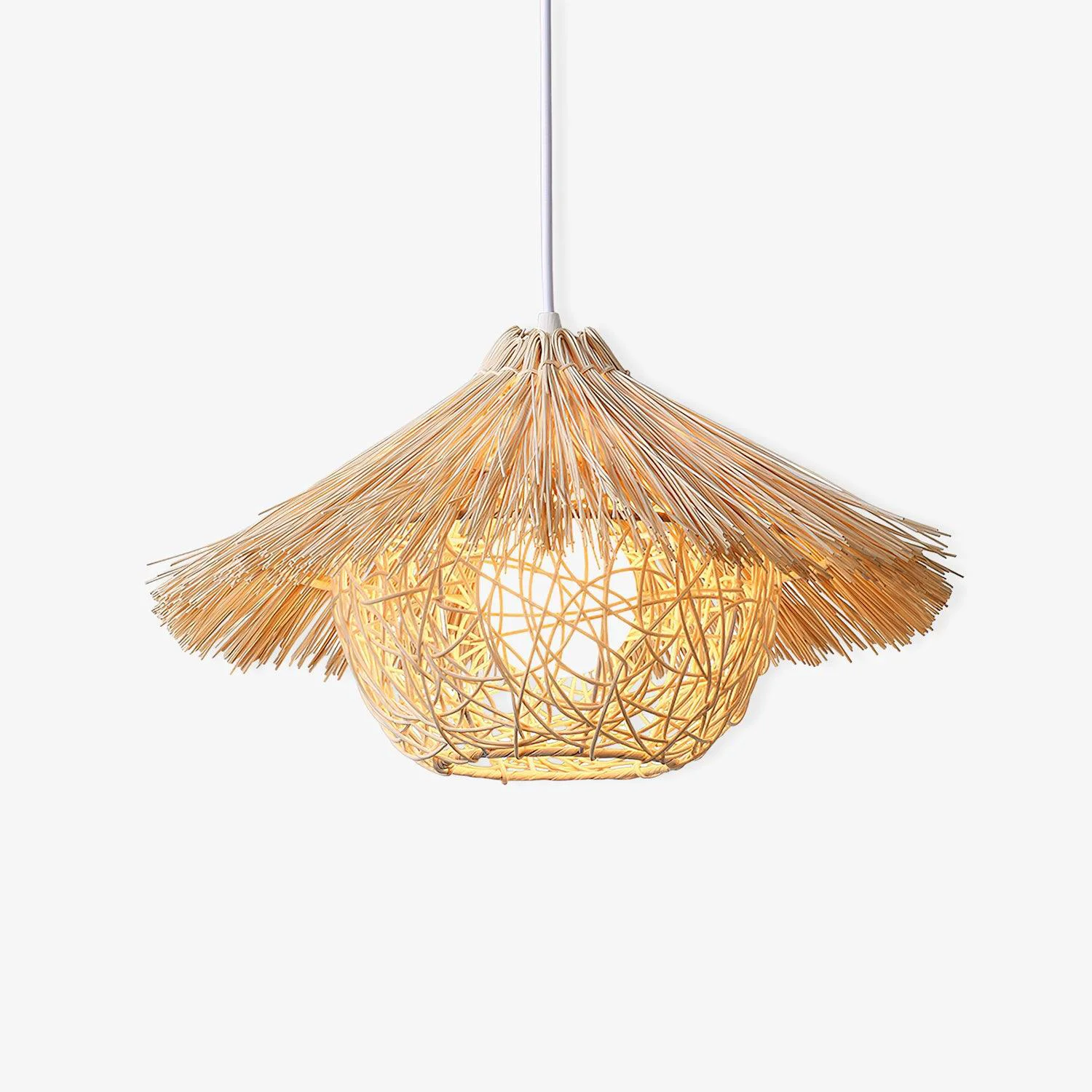 Green Straw Hat Pendant Light Healthy