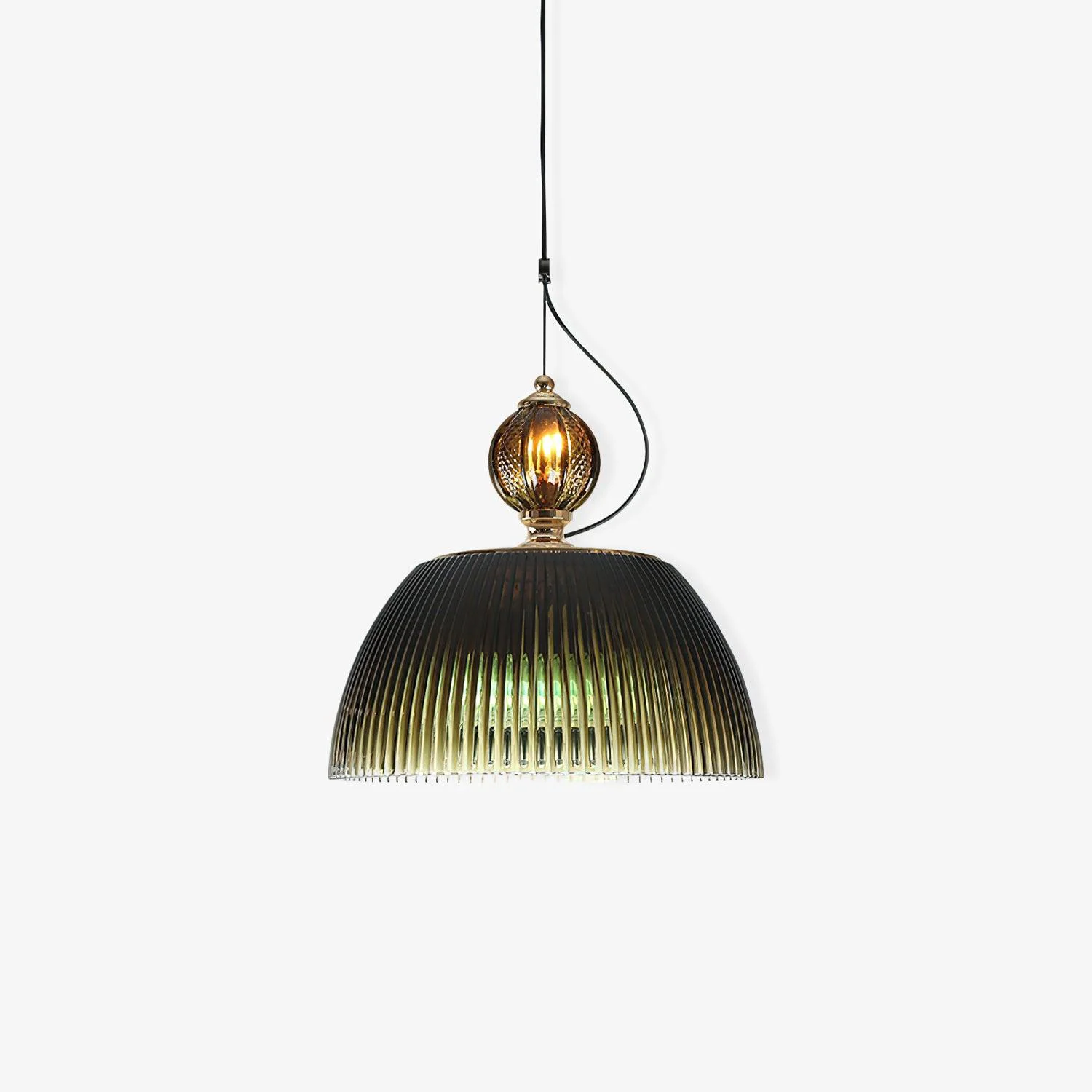 Premium Green Glass Bowl Pendant Lamp High-End