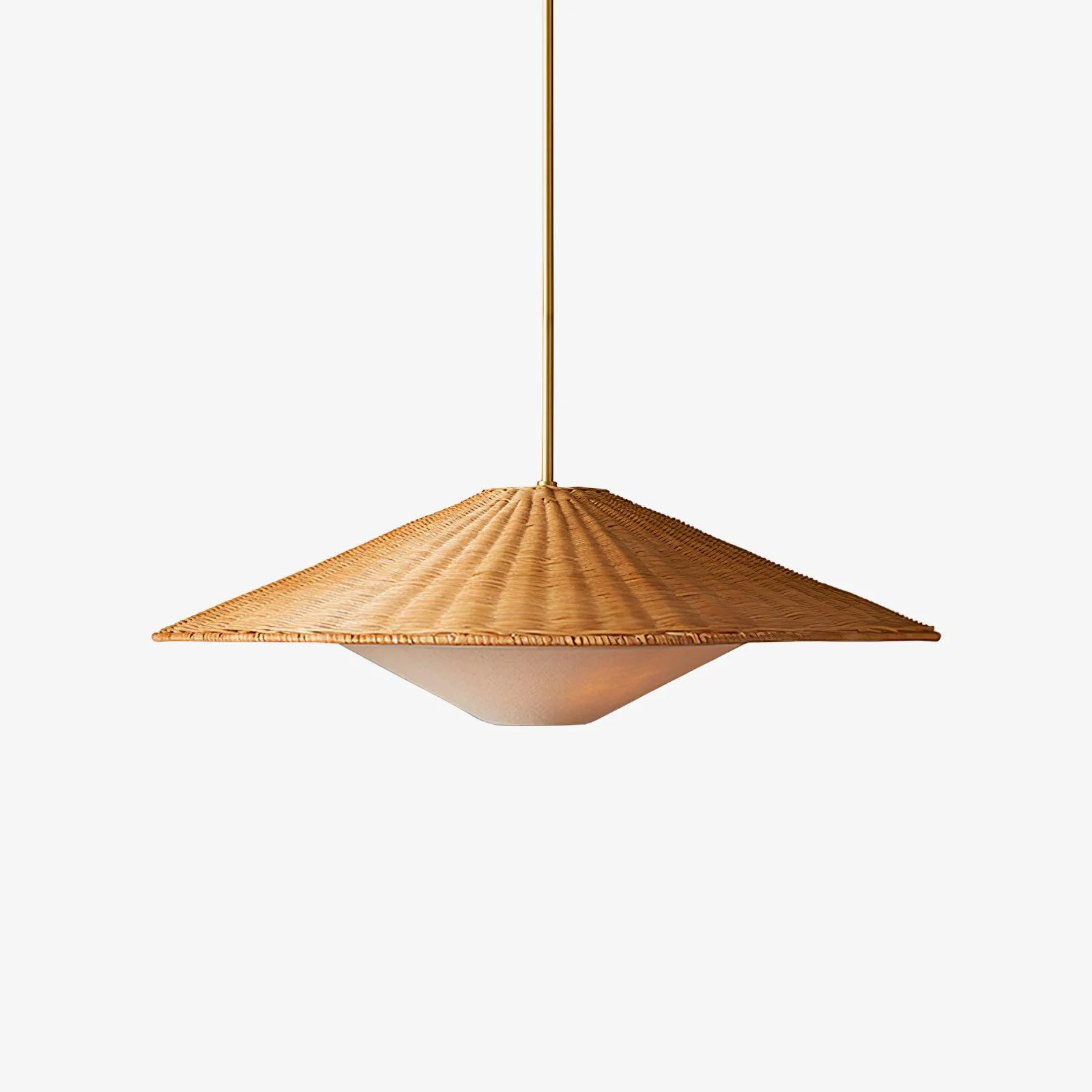 Fashionable Rattan Hat Pendant Light Solid