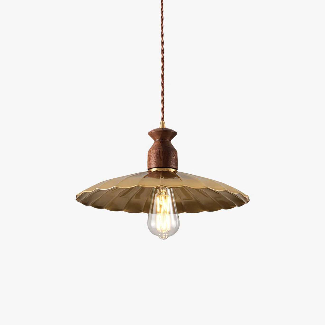 Traditional Brass Crest Pendant Light Excellent