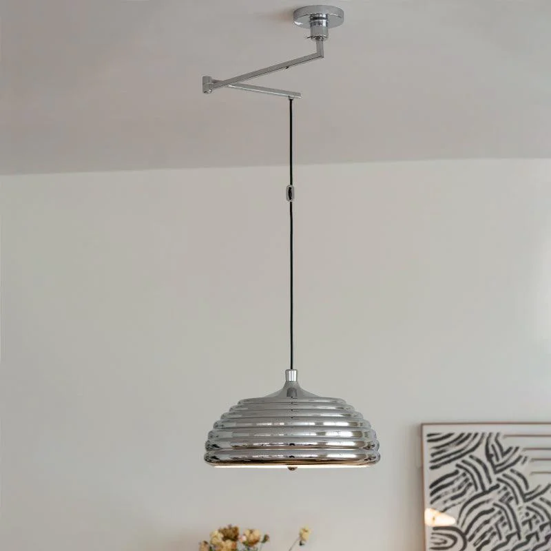 Durable Saturno Chrome Pendant Lamp Contemporary