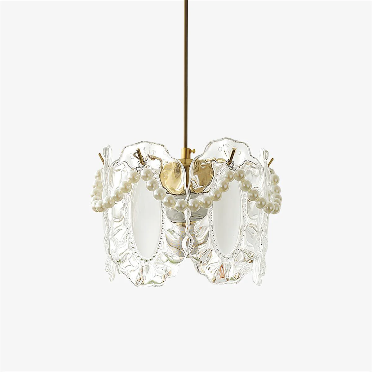 Reusable Floral Glass Pendant Lamp Green
